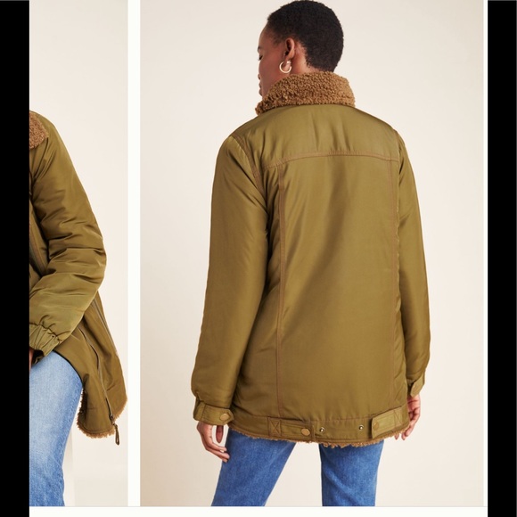 NWT Anthropologie Sherpa lined parka jacket - Picture 2 of 5